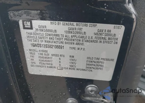 2008 Chevrolet Trailblazer Lt z USA, uszkodzony, nr VIN 1GNDS13S382106691